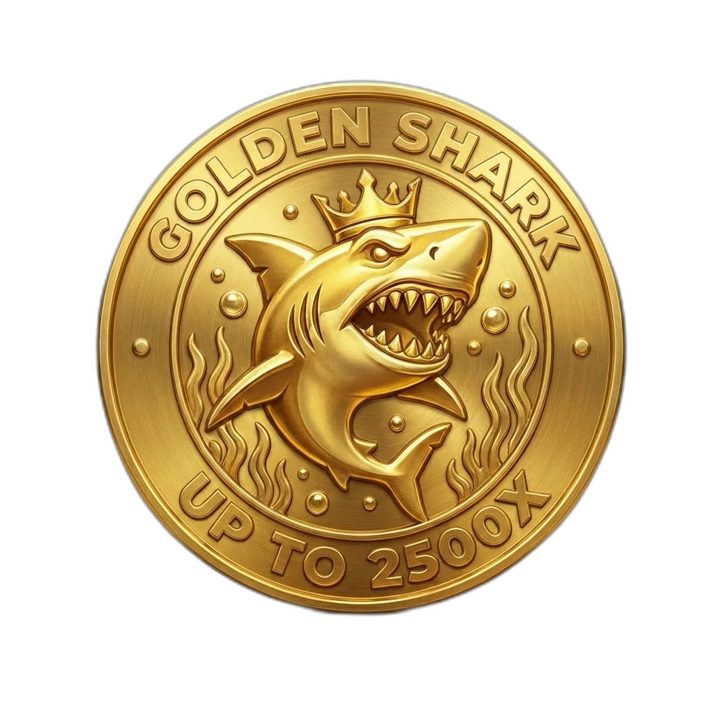 Símbolo Golden Shark de Razor Shark durante Razor Reveal con multiplicadores hasta 2500x